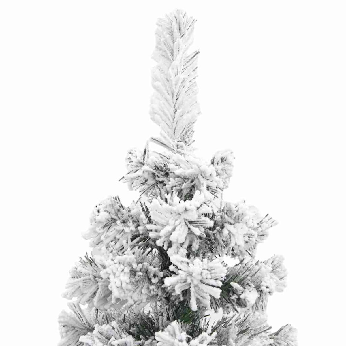 vidaXL Smukła, sztuczna choinka, zielona, ośnieżona, 120 cm, PVC