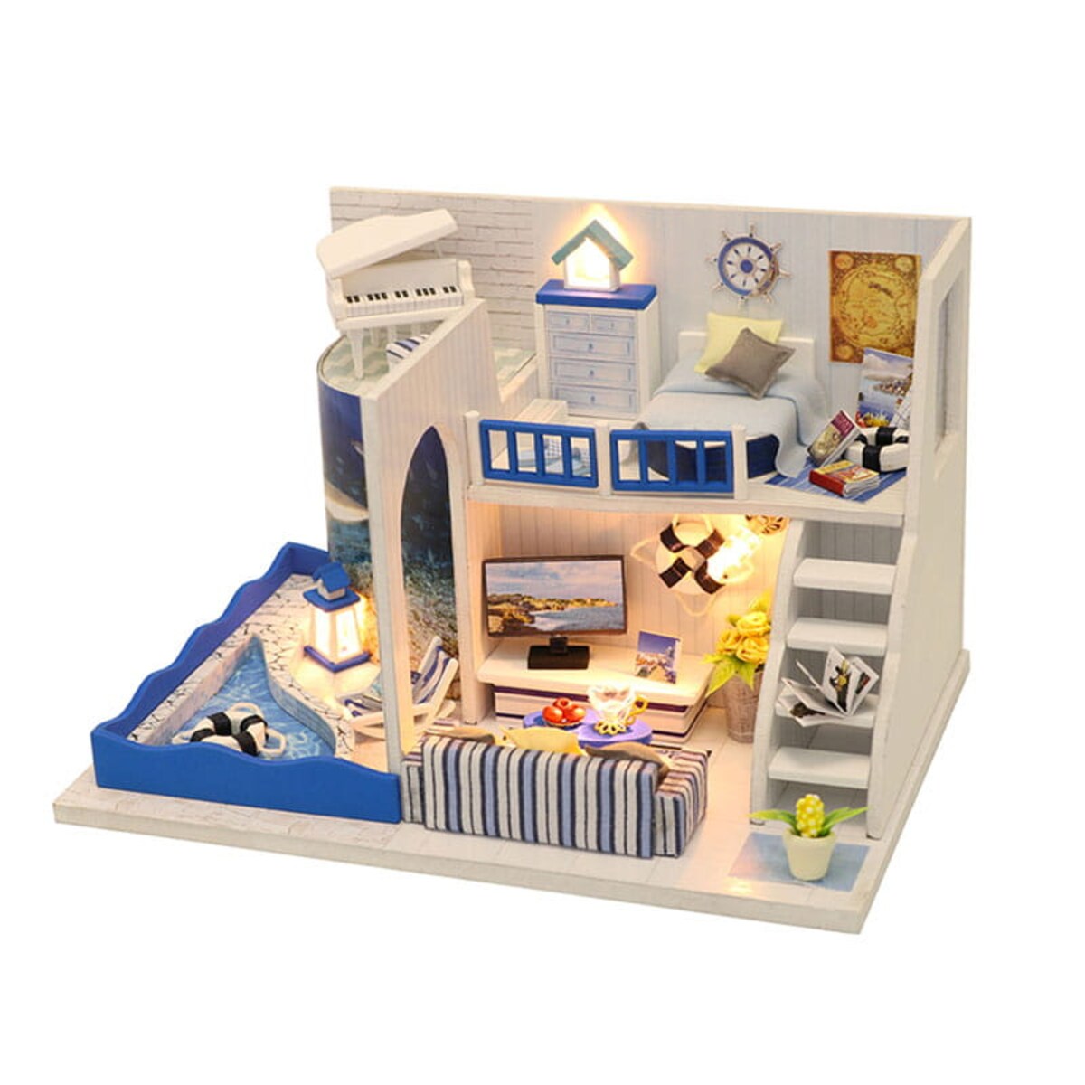 Miniaturowy domek - Greckie wakacje i szum morskich fal