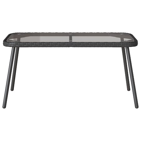 Stolik kawowy vidaXL Czarny 90x45x42 cm z polirattanu