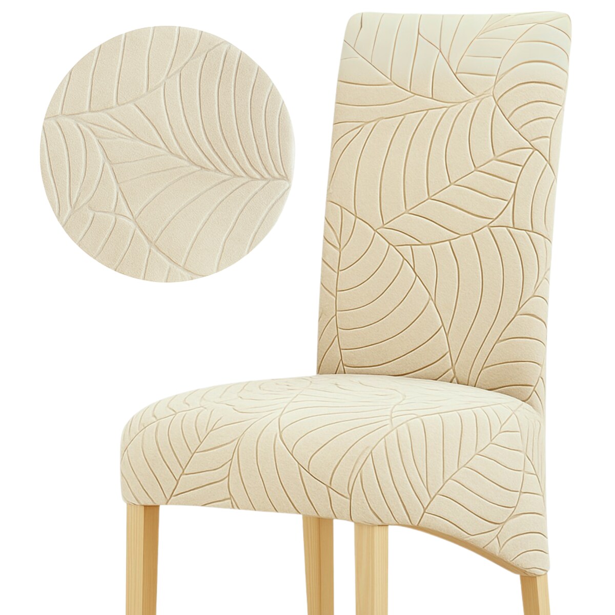 POKROWIEC NA KRZESŁO XL BEŻ KASZMIROWY WELUR ŻAKARD WZORY ELASTYCZNY [13-Z3-BKA]