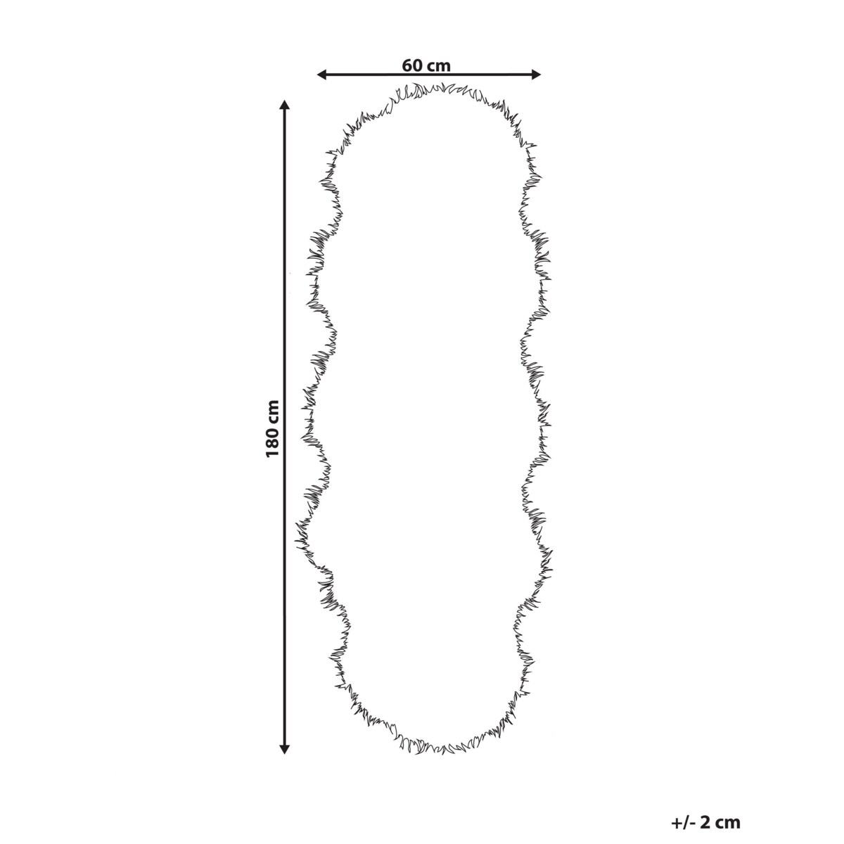 Dywan ze sztucznego futra MAMUNGARI Biały 60 x 180 cm