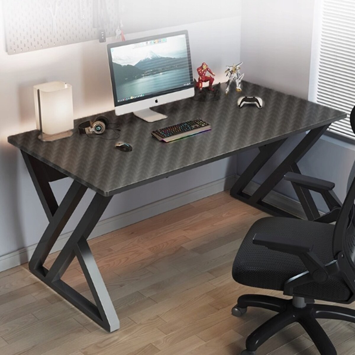 Biurko komputerowe gamingowe czarne nowoczesne dla gracza loft 120 cm