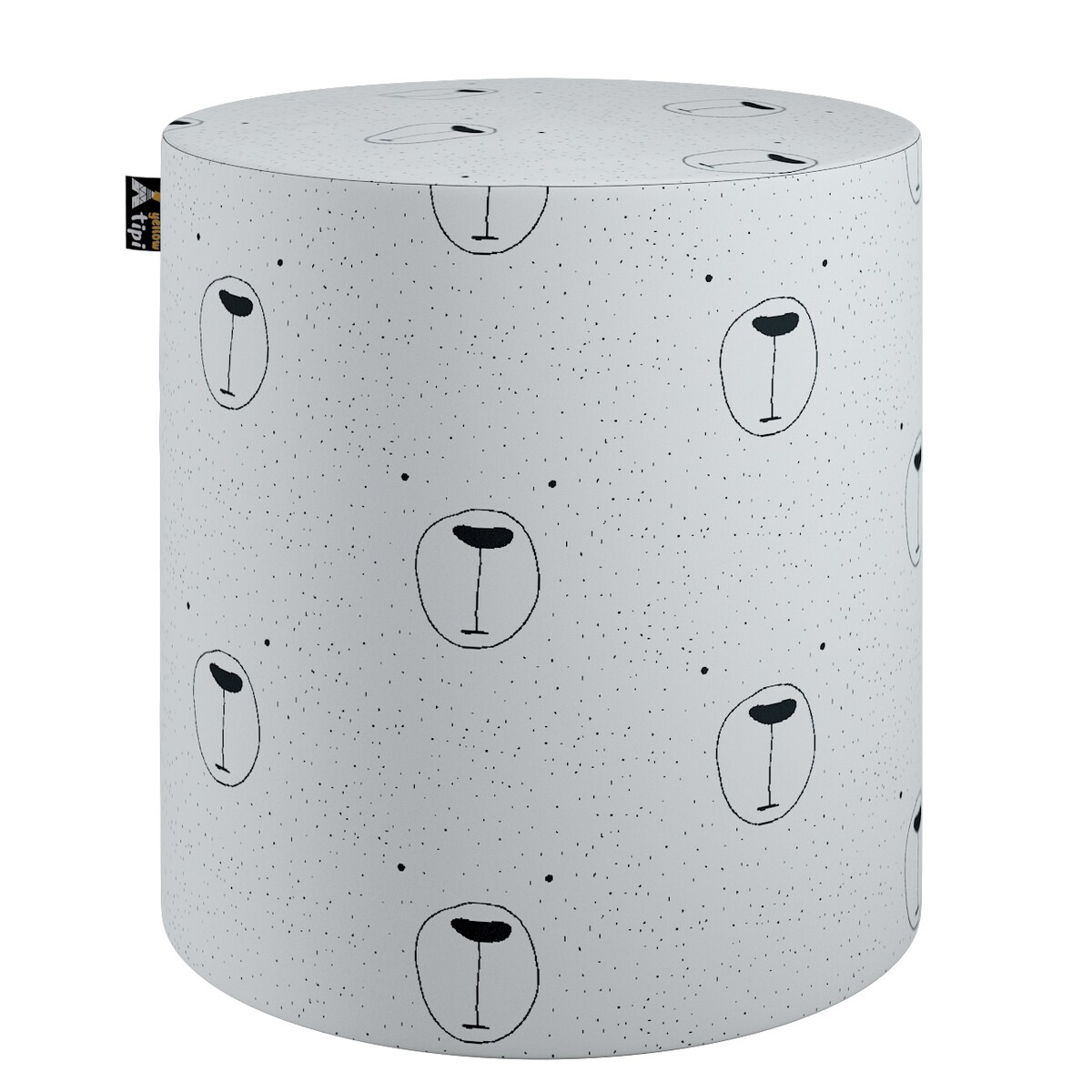 Puf Bobby, ecru-czarny, ø40, wys. 40 cm, Magic Collection