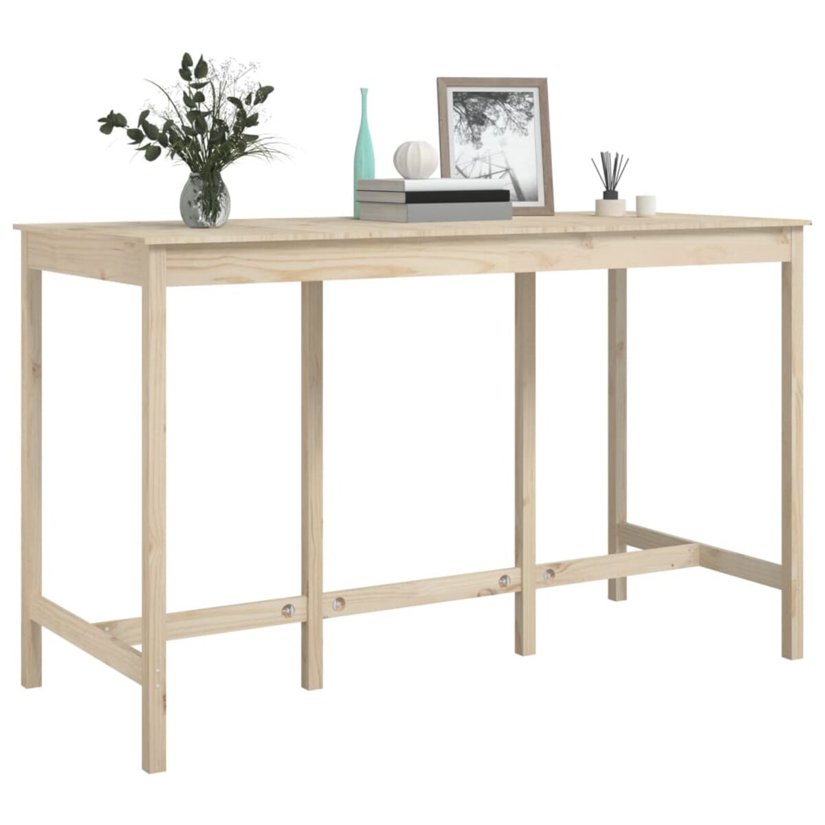 vidaXL Stolik barowy, 180x80x110 cm, lite drewno sosnowe