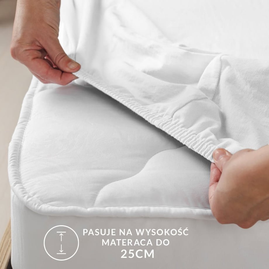 Prześcieradło ochronne wodoodporne z gumką 2w1, rozmiar 160x200 SG kolor krem