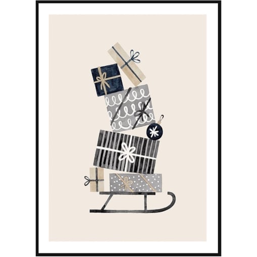 Poster Story, Plakat, Obraz - Sanki z Prezentami, wymiary 42 x 60 cm