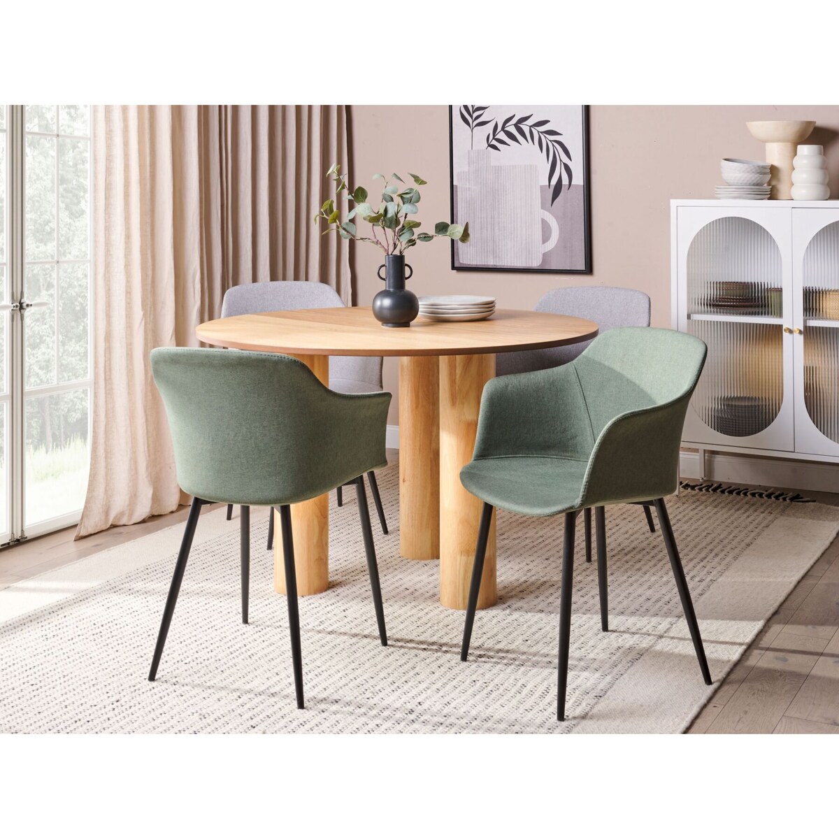 Zestaw 2 krzeseł do jadalni ciemnozielony ELIM