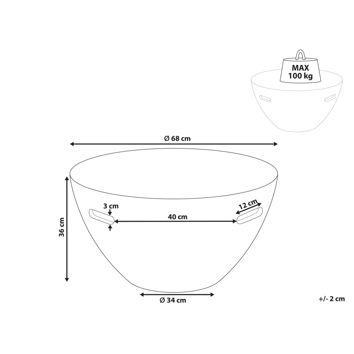 Stolik pomocniczy VICARELLO Efekt trawertynu