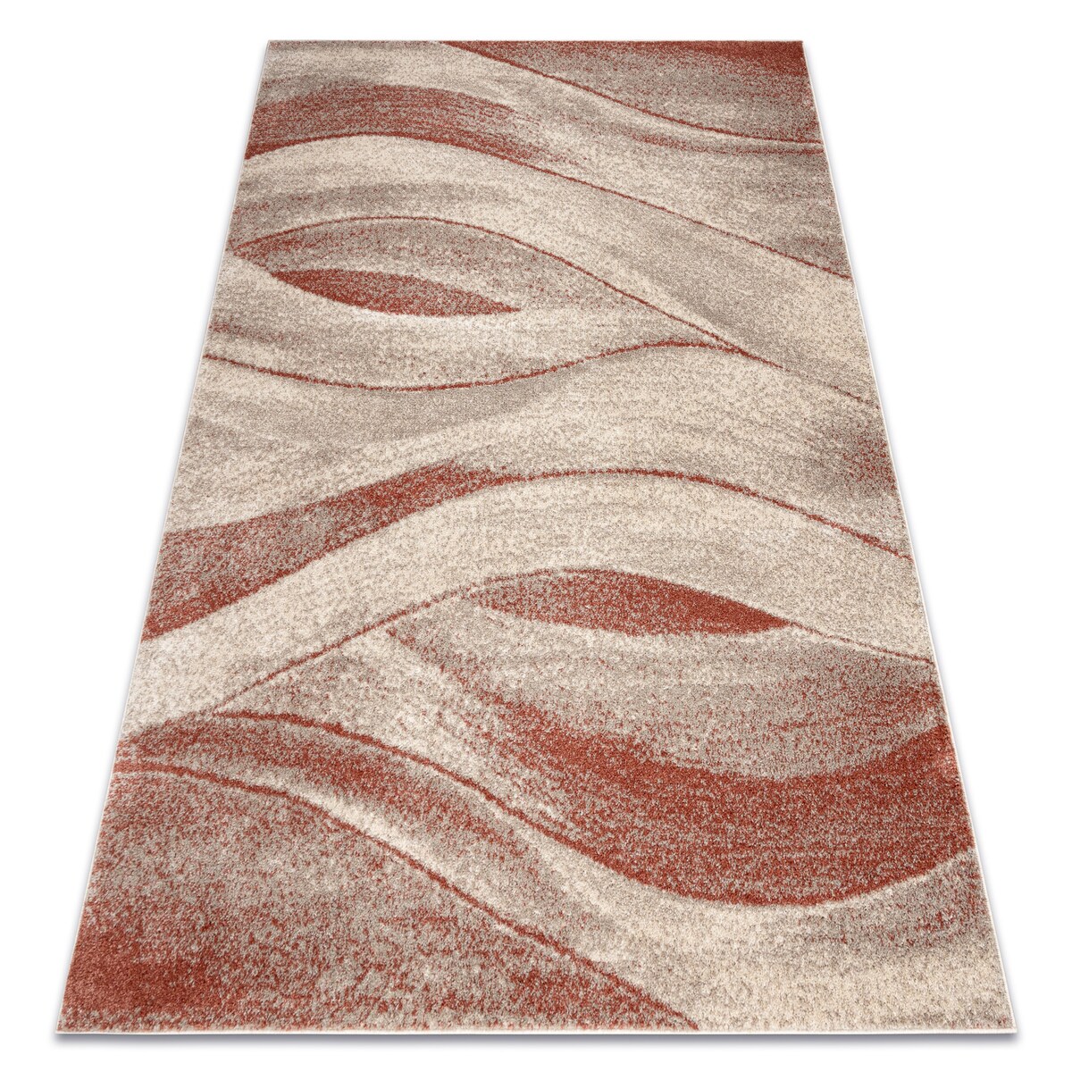 Dywan FUSION 1617 krem / terakota - Fale, 180x270 cm