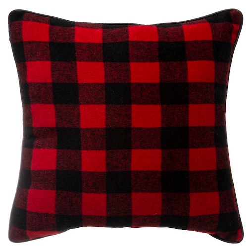 Poduszka w kratę, poliester, 45 x 45 cm