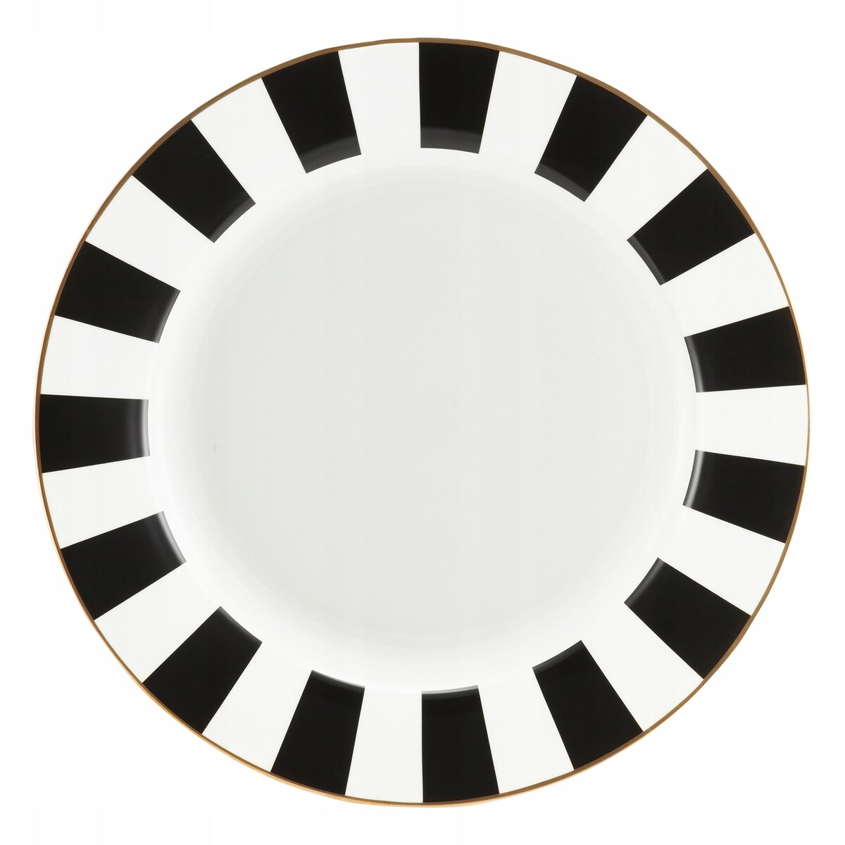 SERWIS OBIADOWY 6 osób W PASKI biało czarne talerze elegancki na prezent
