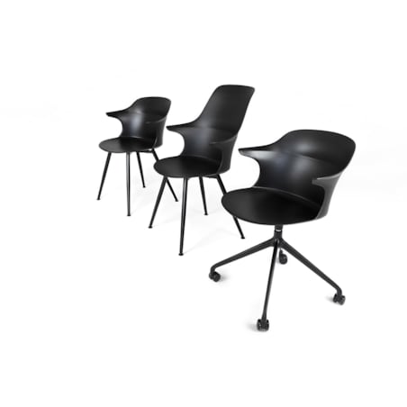 Krzesło BRAZO HIGH 334-CPP3 minimalistyczne czarne