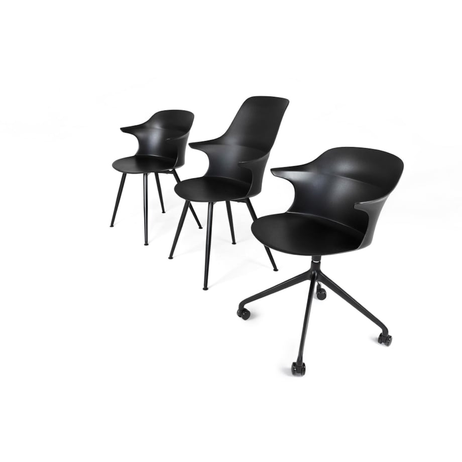 Krzesło BRAZO HIGH 334-CPP3 minimalistyczne czarne