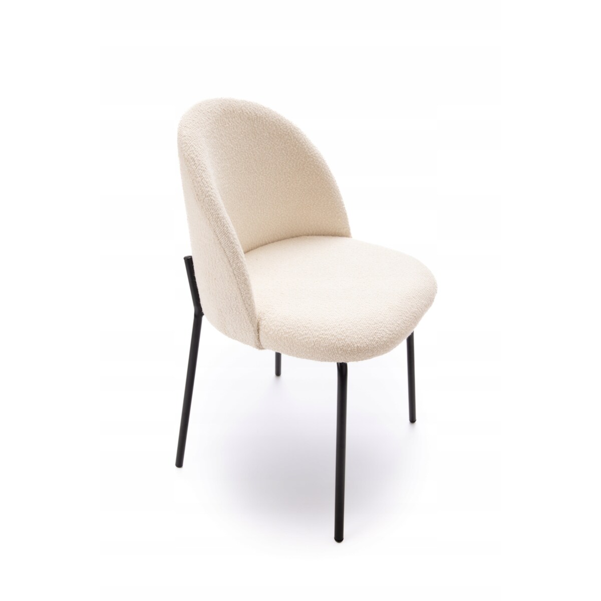 ZESTAW 4 SZTUK Krzesła TESSAR Biało-Czarne Tapicerowane DO SALONY JADALNI