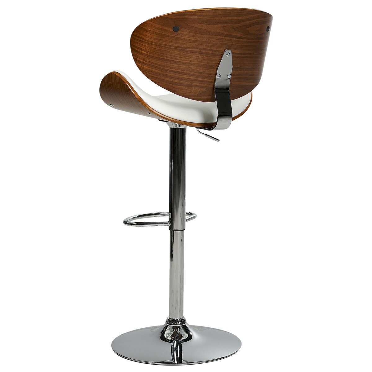 Zestaw 2 krzeseł barowych ROTTERDAM Ekoskóra Obrotowy Biały