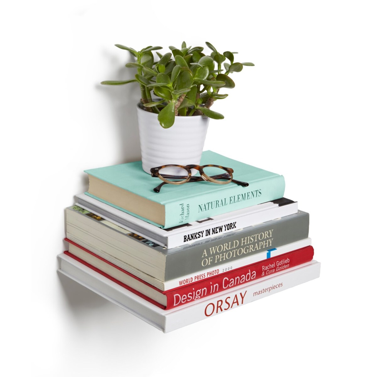 UMBRA kryjący zestaw trzech półek LARGE CONCEAL srebrne