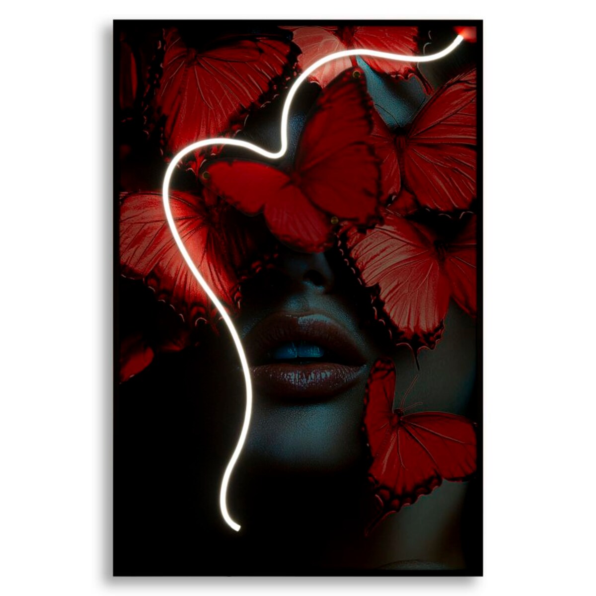Obraz na płótnie Butterflies, kolor wielokolorowy, płótno i płyta MDF, 60 x 90 cm, LED, 3D, motyw: motyle, dekoracja ściany do salonu, Mauro Ferretti