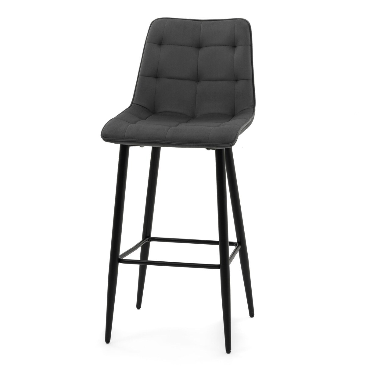 Hoker tapicerowany barowy welurowy CHIC szary do salonu jadalni