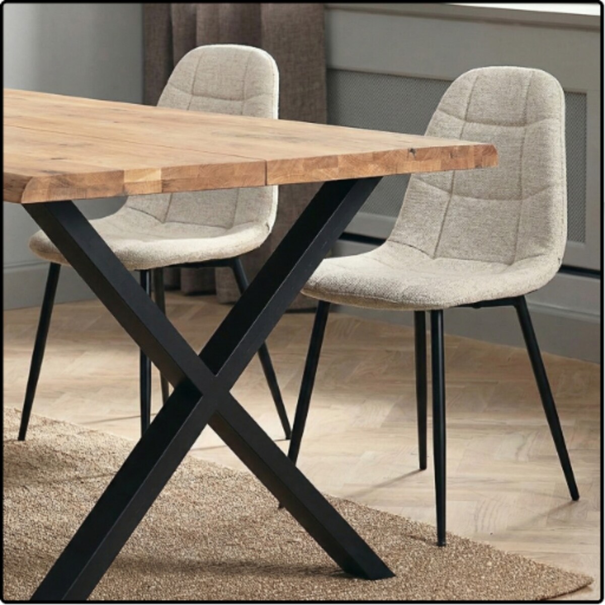 Krzesło tapicerowane pikowane beżowe z tkaniny wygodne nowoczesne do kuchni