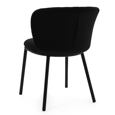 KRZESŁO TAPICEROWANE WELUROWE DO SALONU JADALNI GLAMOUR CZARNE BARI
