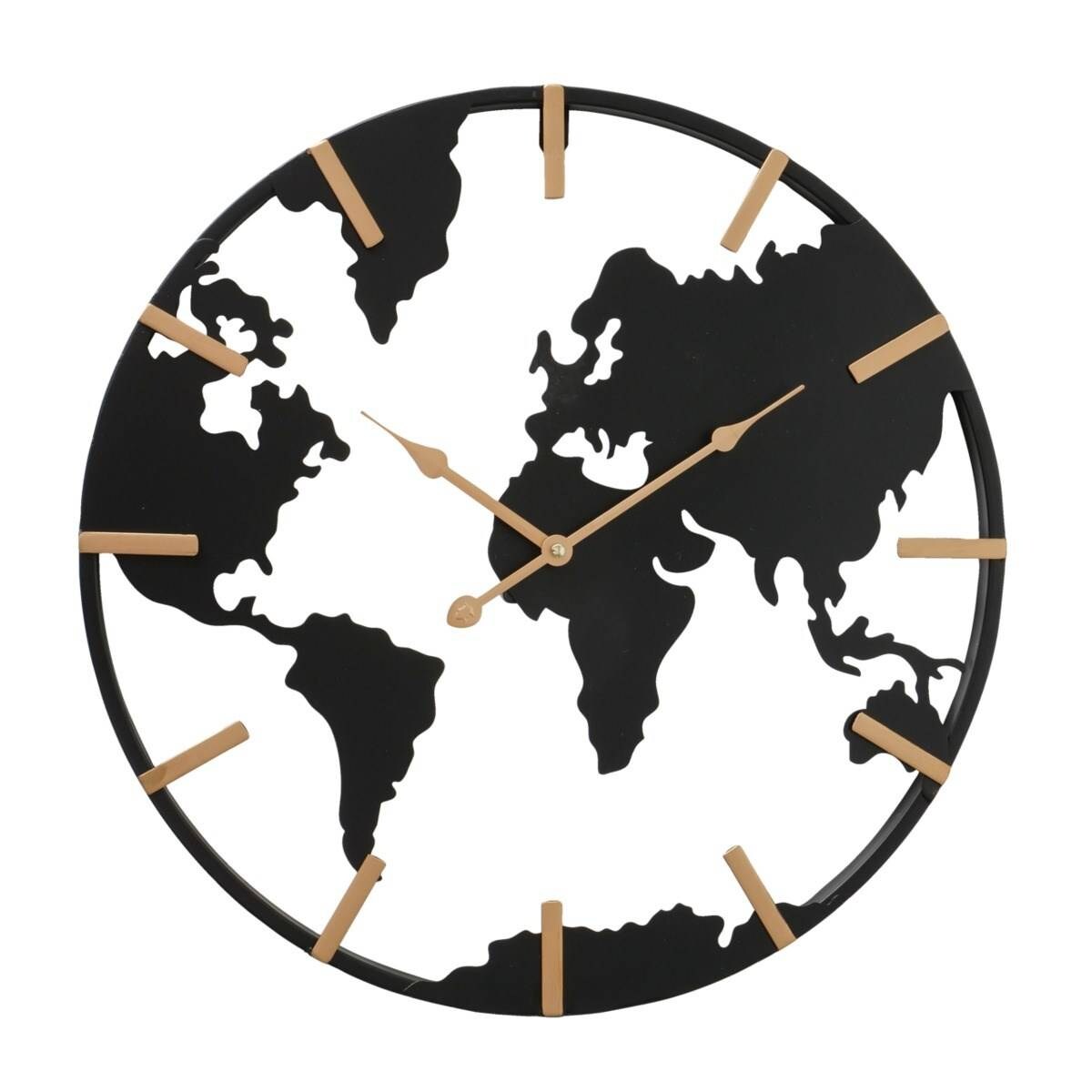 Zegar ścienny Union, metalowy ze złotymi wskazówkami