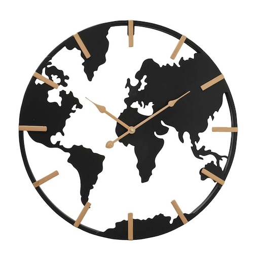 Zegar ścienny Union, metalowy ze złotymi wskazówkami