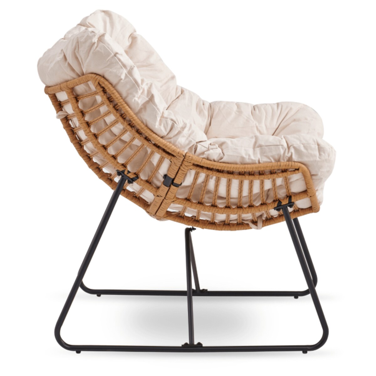 Fotel Ogrodowy Wypoczynkowy Kubełkowy Do Salonu Na Taras Balkon FIN Beż