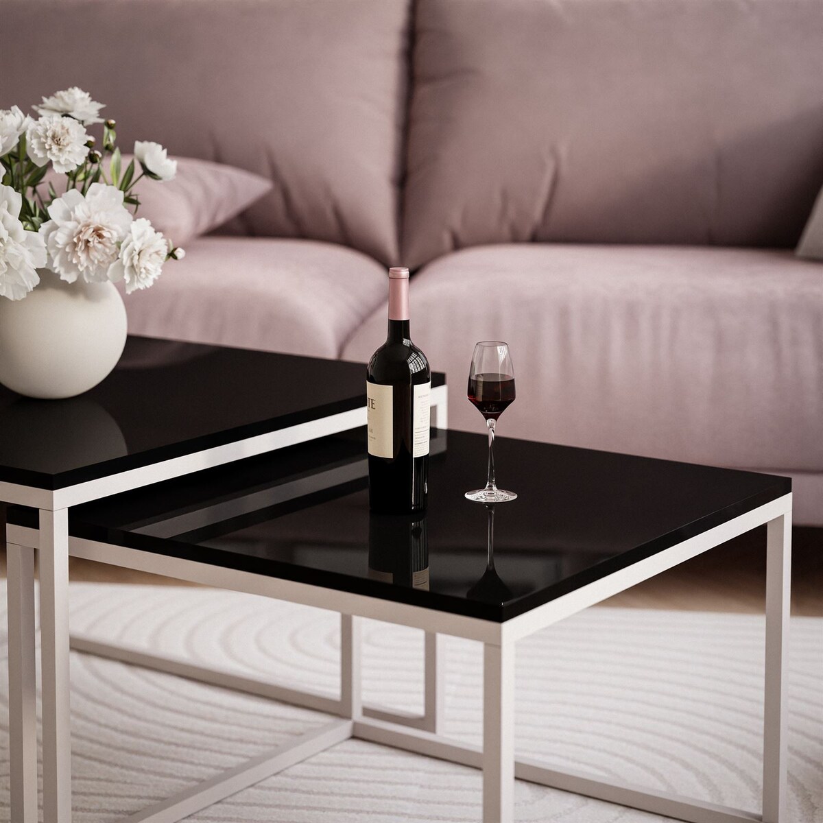 Stolik YOSHI 2w1 kaszmir czarny połysk