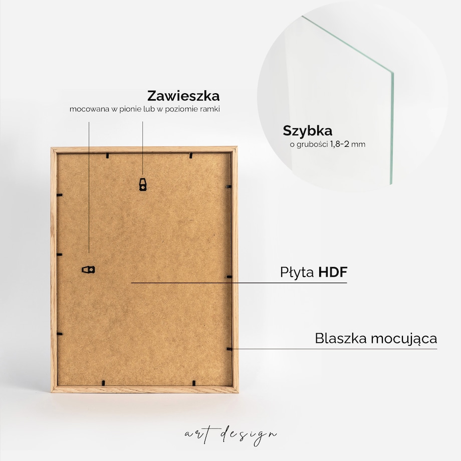 Ramka na zdjęcia 30x40 cm ramka drewniana dębowa naturalna foto ramka z litego drewna dębowego prostokątna OAK FRAMAI