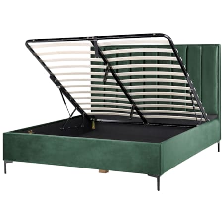 Zestaw mebli do sypialni welur 180 x 200 cm zielony SEZANNE