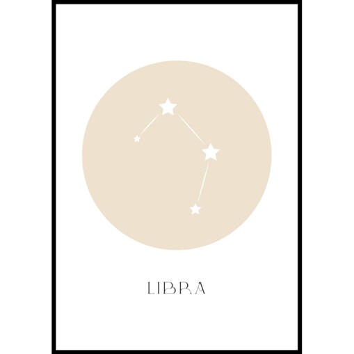 plakat znak zodiaku 2 waga 30x40 cm