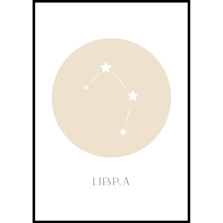 plakat znak zodiaku 2 waga 30x40 cm