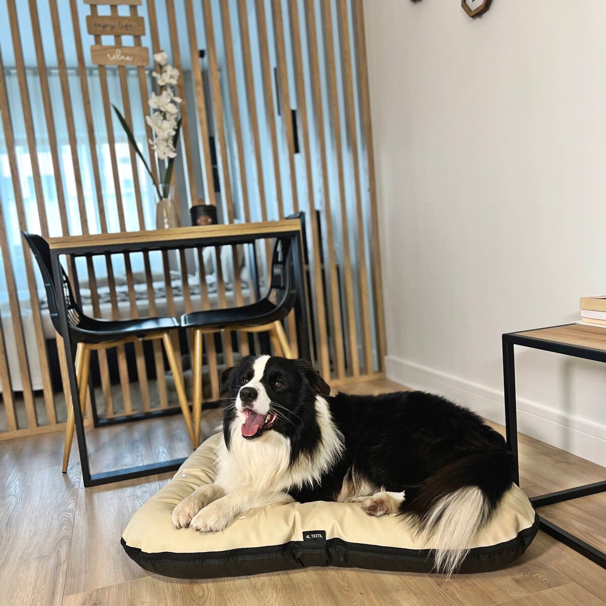 Legowisko Ponton dla psa z eko skóry ELLA, 90x70 cm, Cappuccino