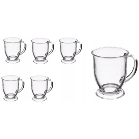 SZKLANKA KUBEK na latte kawę herbatę napoje duży 450 ml na stopce wysoka 6x