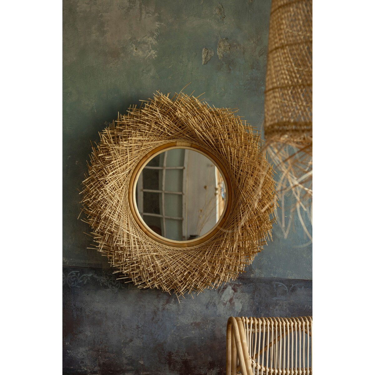 Rattanowe lustro RUAL - 100 cm