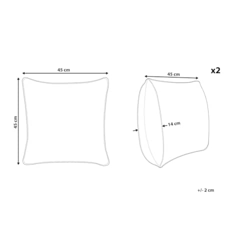 2 poduszki dekoracyjne bawełniane tuftowane 45 x 45 cm niebieskie RHOEO