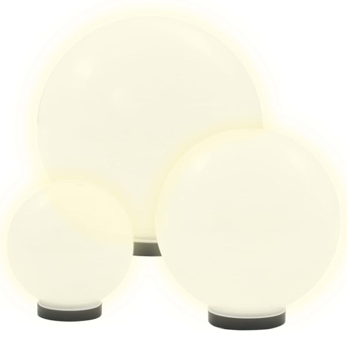 vidaXL Zestaw 6 kulistych lamp ogrodowych LED, 20/30/40 cm, PMMA