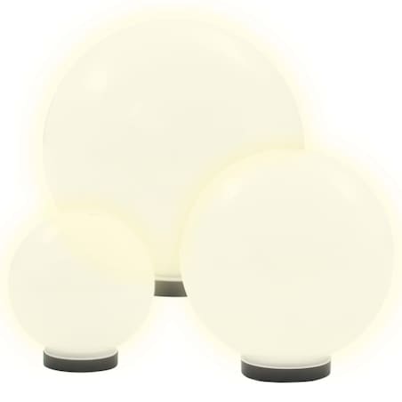 vidaXL Zestaw 6 kulistych lamp ogrodowych LED, 20/30/40 cm, PMMA