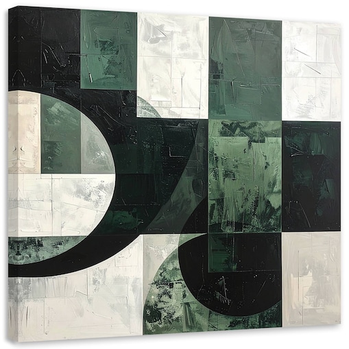 Obraz do salonu sypialni biura loftu, Zielona geometryczna abstrakcja