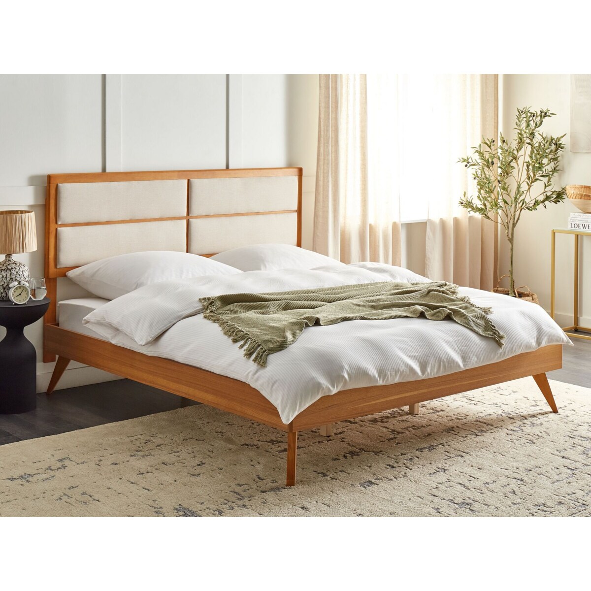 Łóżko 180 x 200 cm jasne drewno POISSY