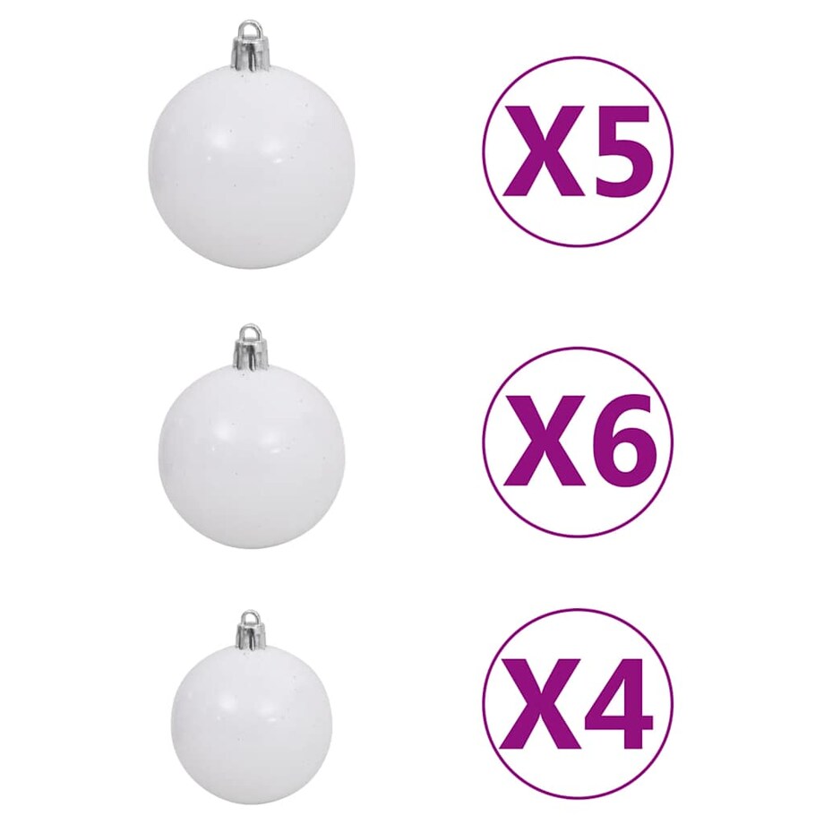 vidaXL Sztuczna choinka z lampkami i bombkami, czarna, 150 cm, PVC