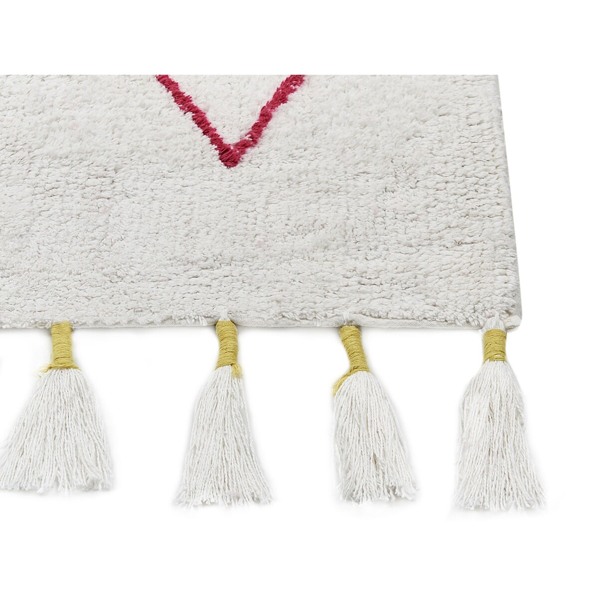 Dywan dziecięcy bawełniany 80 x 150 cm biały z różowym CAVUS