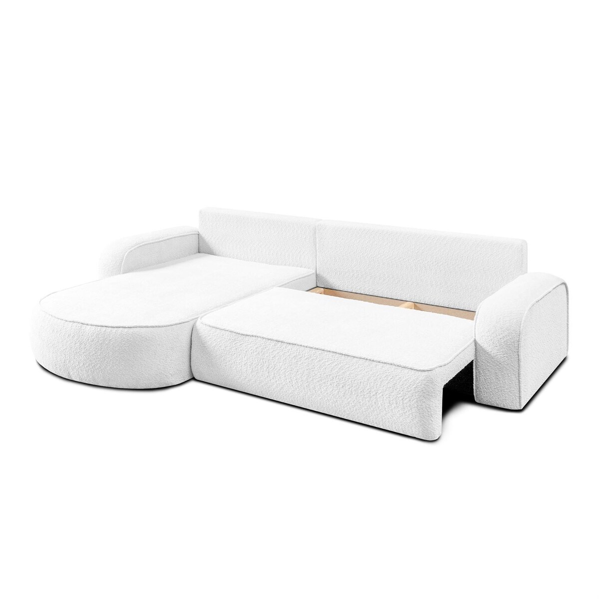 Rozkładany narożnik VENUS II z pojemnikiem na pościel, Coral 70