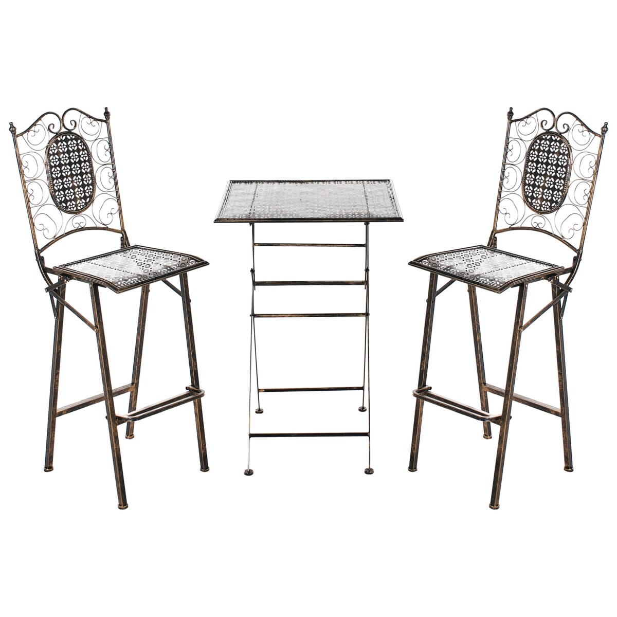 Zestaw ogrodowy barowy Składane BORMIO Metal Czarny