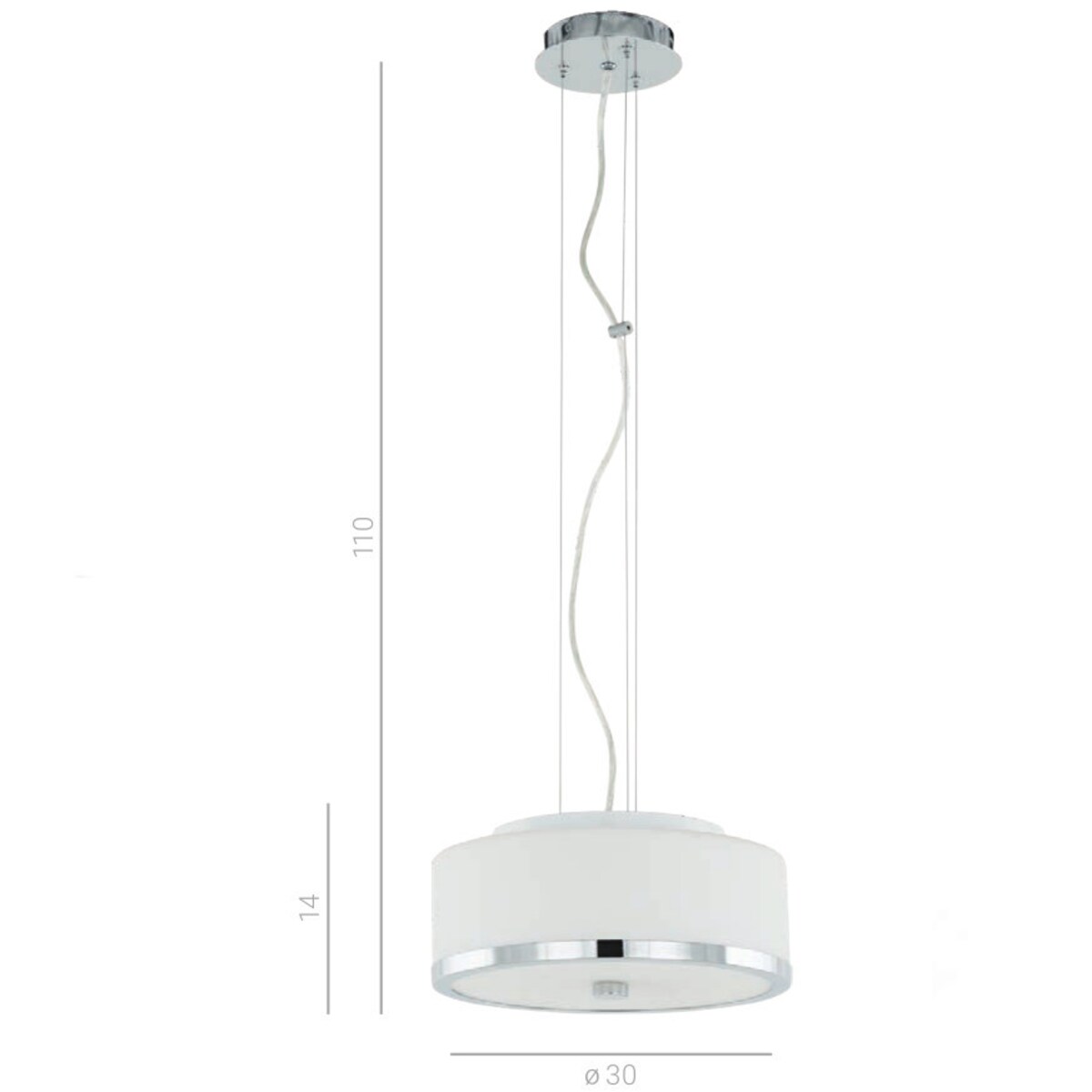 LAMPA wisząca LORIS MA01806CD-002 Italux okrągła OPRAWA zwis chrom biały