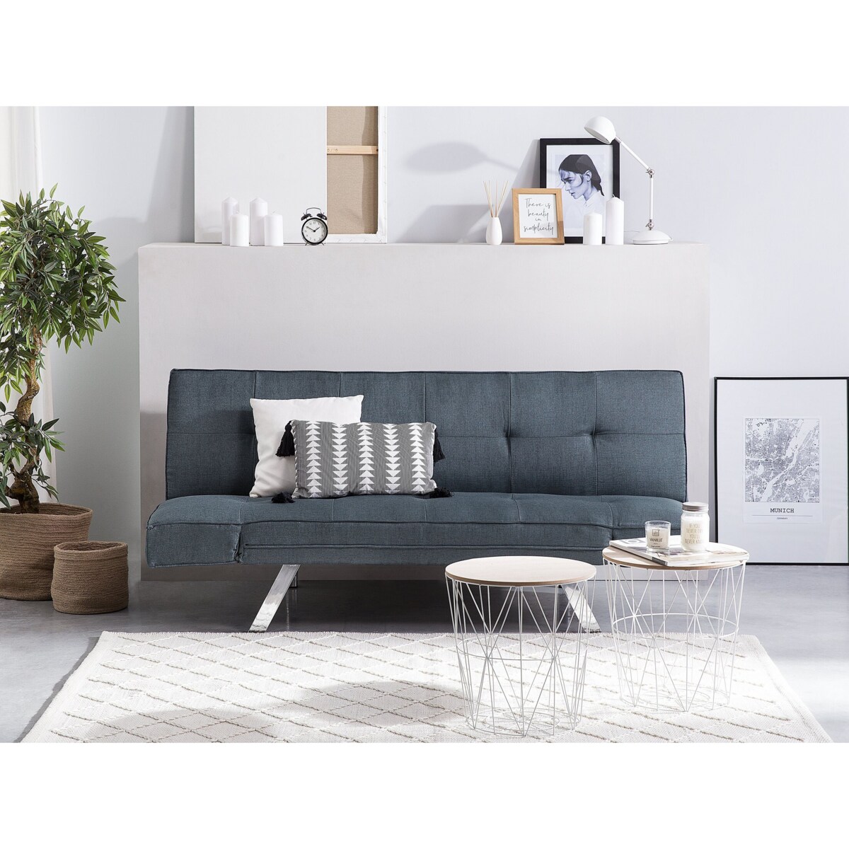 Sofa rozkładana granatowa BRISTOL