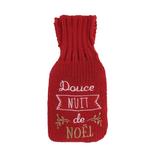 TERMOFOR czerwony ŚWIĄTECZNY NAPIS dzianinowy pokrowiec
