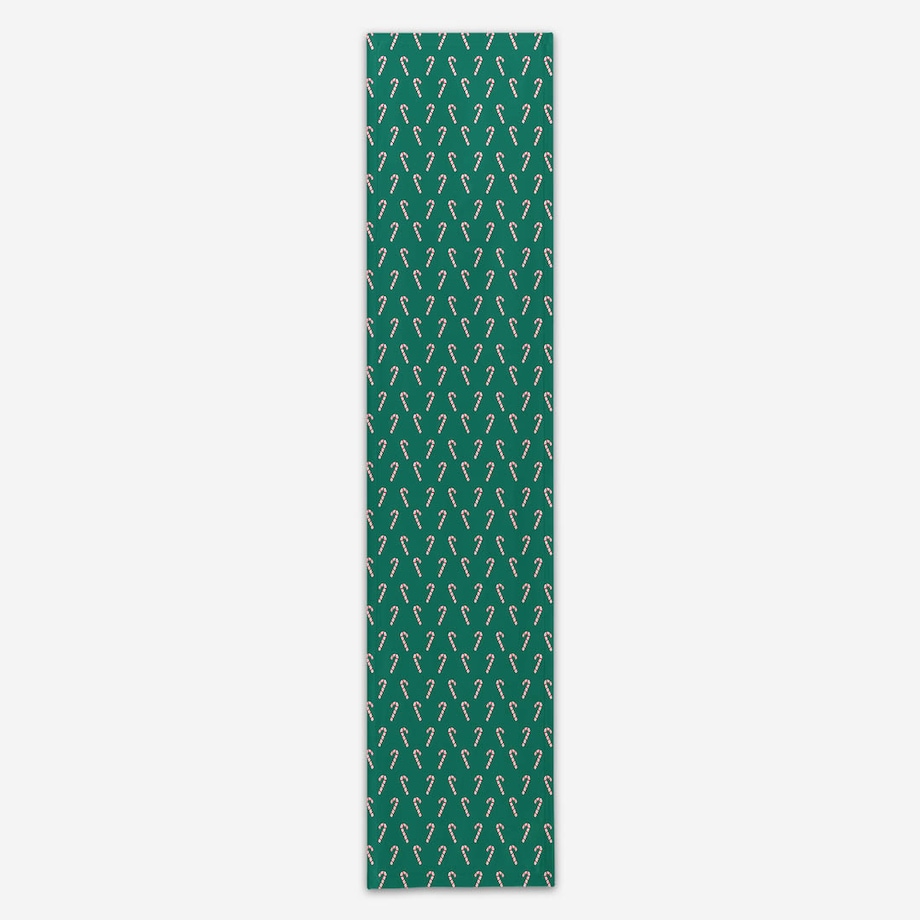 Bieżnik świąteczny - Laski cukrowe - zielony - 40x180