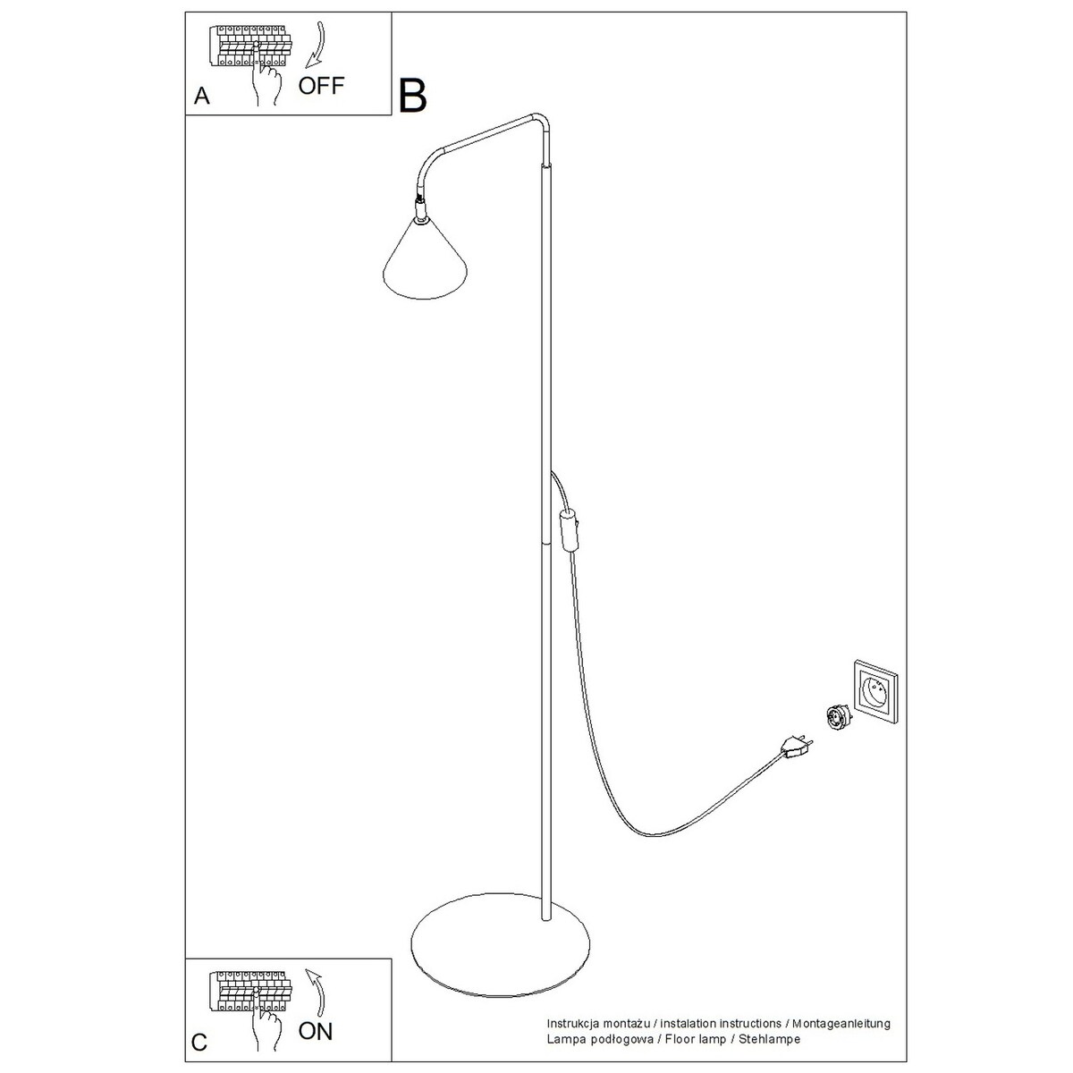 Lampa podłogowa NOX zielona oliwka