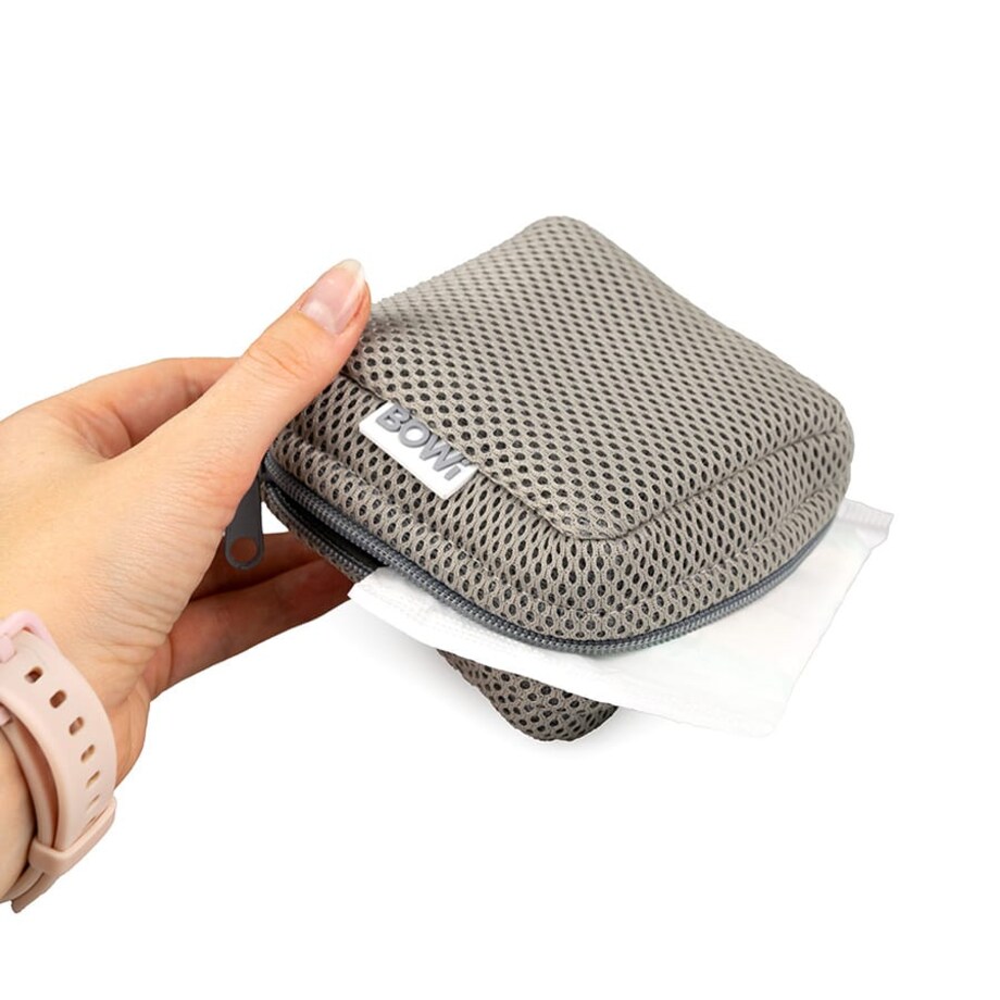 Organizer, etui w rozmiarze S, kosmetyczka na artykuły higieniczne, popielata